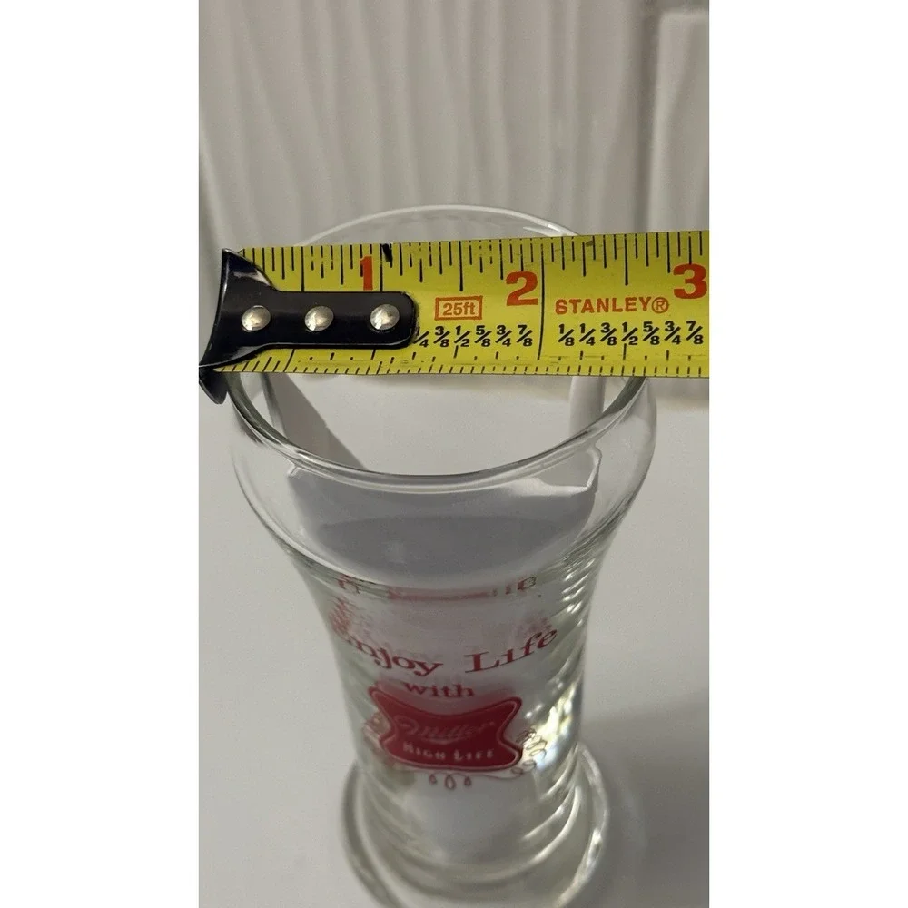 Miller High Life Collectible Beer Glass Red Logo Lot 2 Breweriana Barware MCM